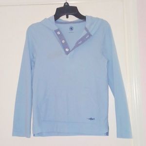 Blue boys hooded long sleeve shirt